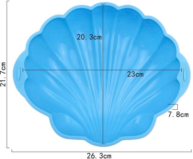 Tread Tribe Silikon Backform Muschel-Design in Blau für Kuchen, Brot und Schokolade - Bild 1