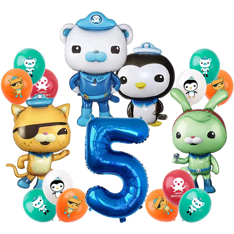 TAKARA TOMY Octonauts Geburtstagsparty-Dekorationsset mit Aluminiumfolienballons und Latexballons in Mehrfarbig - Bild 3