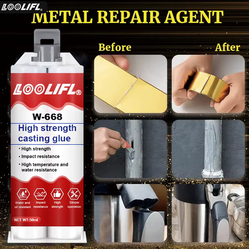 LOOLIFL Epoxid-Gusskleber transparent, 50 ml wasserdichter Allzweck-Verbindungsfüller für Metall, Kunststoff und Zement - Bild 4