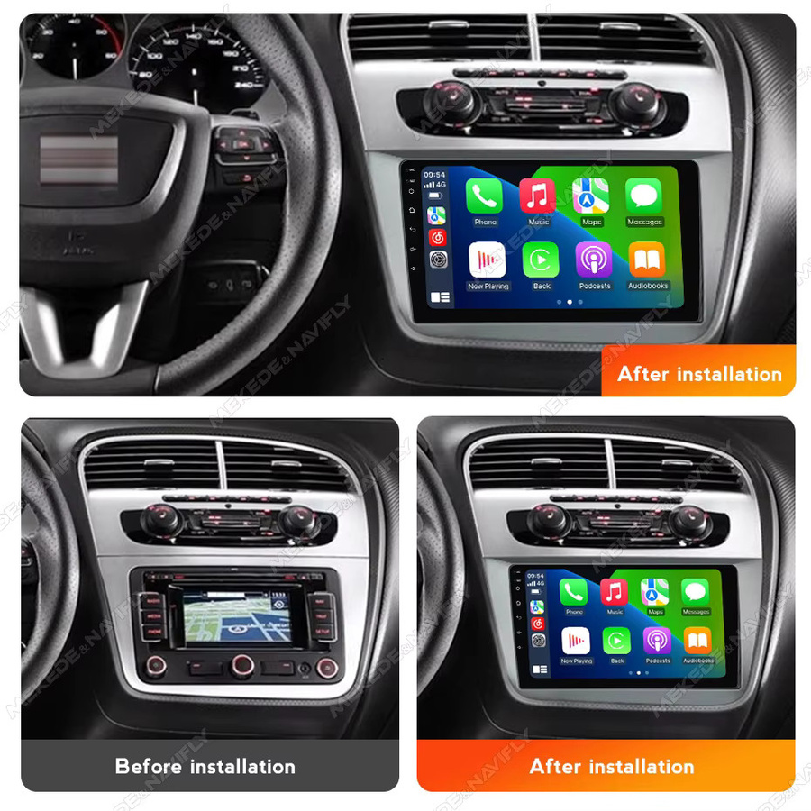 STRONGNAVI Android Autoradio mit GPS und Bluetooth für Seat Altea XL und Toledo 2004-2015, 9 Zoll Multimedia-Player, Schwarz - Bild 2