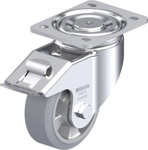 Blickle Lenkrolle LH-ALEV 127K-FI-SG mit Feststeller in Silber/Grau, Rad-Durchmesser: 125 mm, Tragfähigkeit: 300 kg - Bild 1