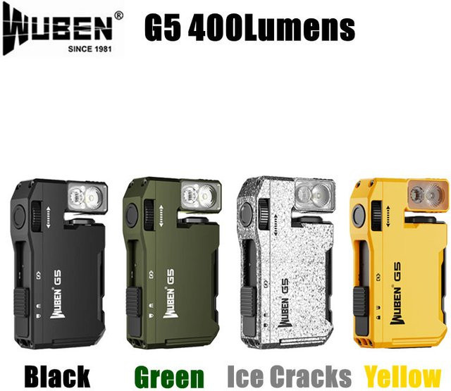 WUBEN G5 EDC-Taschenlampe in Schwarz mit 400 Lumen, wasserdichte Mini-Taschenlampe aus Aluminium mit 180 Grad rotierbarem Kopf und Magnet am Ende - Bild 1