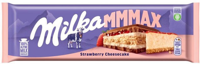 Milka Mmmax Keks mit Käsekuchen- und Erdbeerfüllung in Vollmilchschokolade 300 g - Bild 1