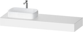 Duravit Konsole Qatego in Weiß mit einem Ausschnitt für Waschbecken links, B/T/H: 160 x 55 x 17 cm - Bild 1