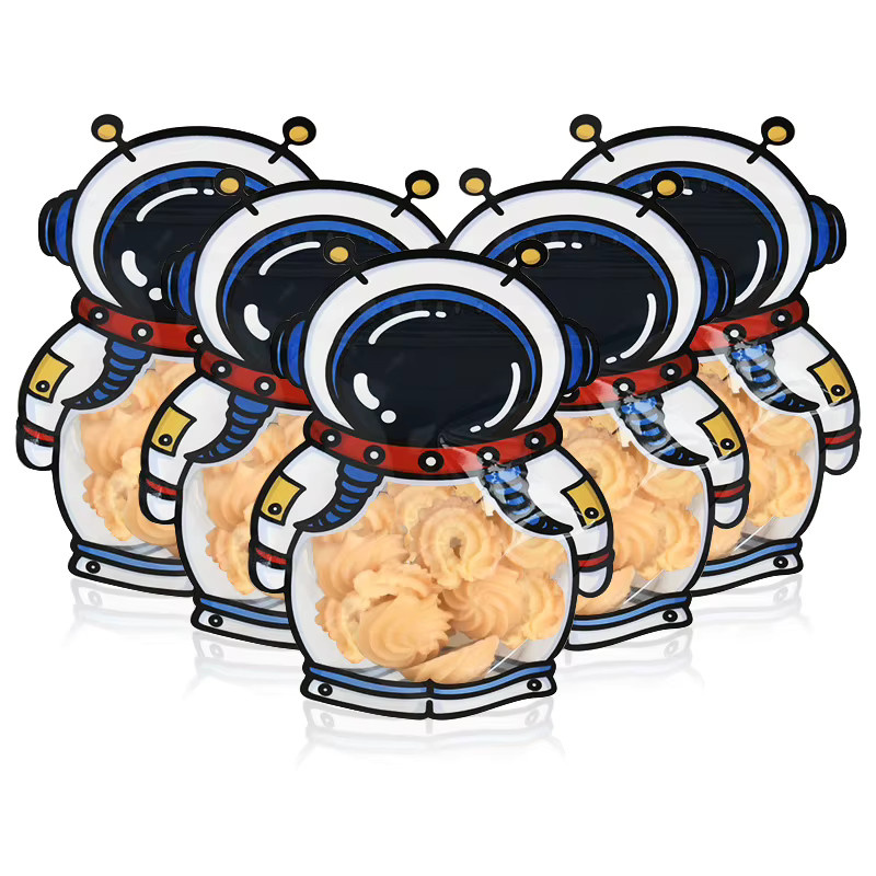 10 Stück ZQNYCY Astronaut Snack Verpackungstaschen aus Kunststoff für Kinder Weltraum Geburtstag Party Dekoration in Mehrfarbig - Bild 2