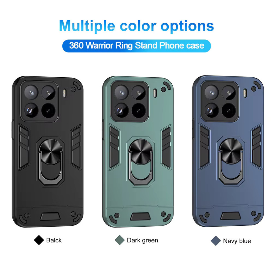 AKABEILA Stoßfeste Panzer-Metallring-Hülle für Xiaomi 14T 13T 12T 11T Pro 12 Lite 11 Lite 15 14 13 12 in Schwarz mit magnetischer Autohalterung - Bild 4