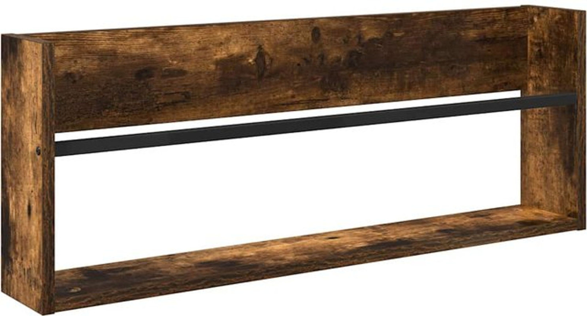 Wandregal Magazinregal vidaXL aus Holzwerkstoff in Geräuchert Eiche Braun, B/H/T: 80 x 30 x 12 cm - Bild 1