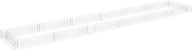 vidaXL Gabionen-Hochbeet aus verzinktem Stahl in Silber, B/T/H: 600 x 100 x 20 cm - Bild 1