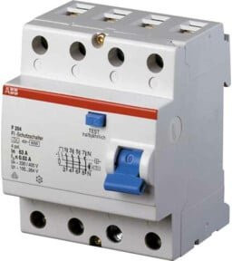 ABB FI-Schutzschalter F204 A-63/0,5 RCD 4-polig 63A 0,5A weiß - Bild 1