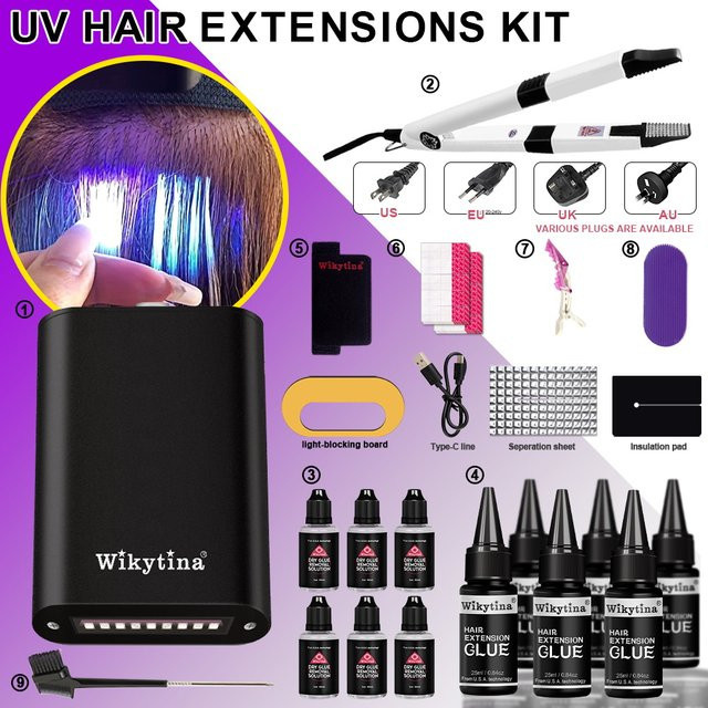 Wikytina Haarverlängerungsmaschine mit UV-Licht, Unisex - Bild 1