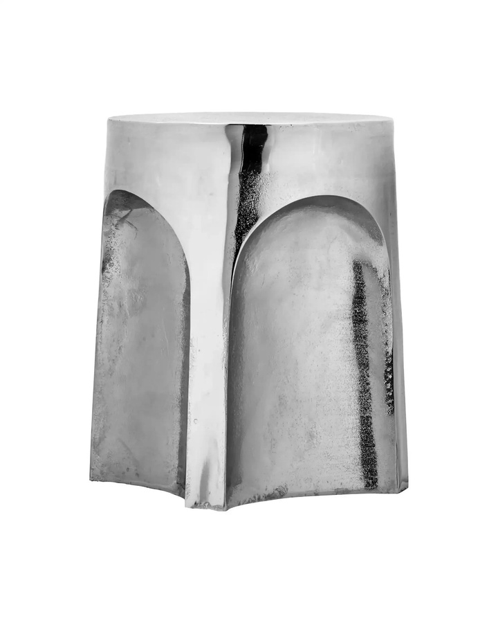 House Doctor Beistelltisch Riga in Silber, rund, Aluminium, Durchmesser: 40 cm, Höhe: 31 cm - Bild 1
