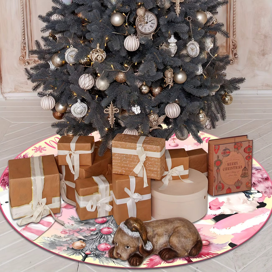 VIKAMA Weihnachtsbaum Rock mit Cartoon Weihnachtsmann Druck in Rosa - Bild 2
