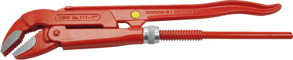 VBW Eckrohrzange 45 Grad aus Chrom-Vanadium in Rot mit 1 1/2 Zoll Spannweite - Bild 1