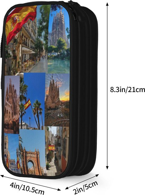 Fancy Style Studio Federmäppchen mit Spanischer Flagge in Schwarz und Multicolour aus Polyester - Bild 1