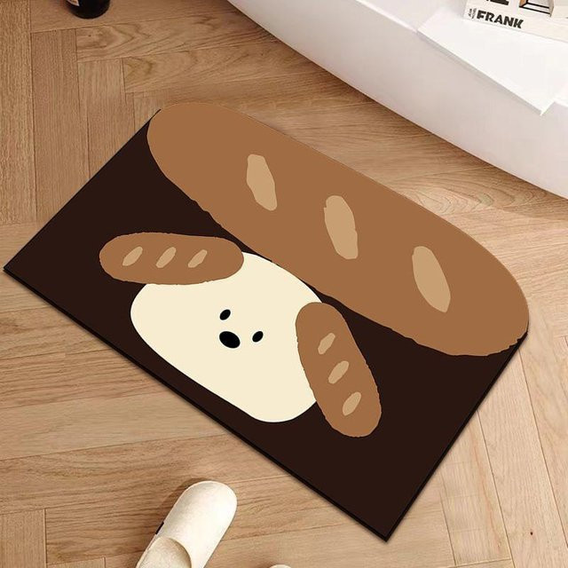 Ins Wind Cartoon Niedliche Kieselgur Bodenmatte, Braun, B/T: 60 x 40 cm - Bild 1
