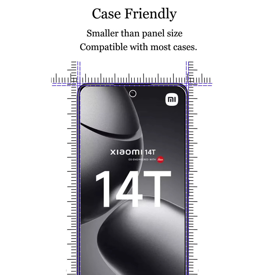 Displayschutzfolie aus gehärtetem Glas für Xiaomi 14T, transparent, HD-Kristallglimmer, 9H kratzfest - Bild 4