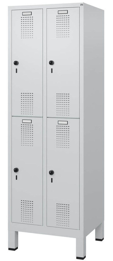 Doppelstockspind Comfort von BIGBOXX in Weiß mit Metalltüren und Füßen - Bild 1