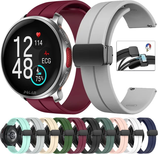 Polar Uhrenarmband Silikon, Magnetische Schnalle, Schwarz - Bild 1