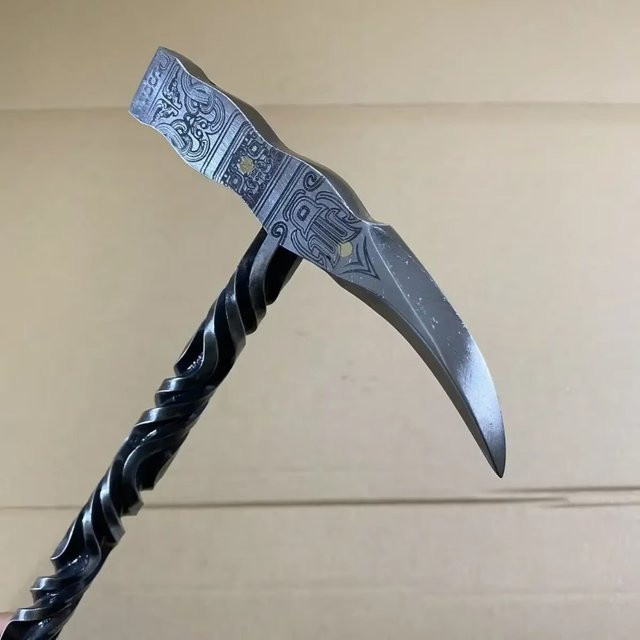 Handgeschmiedeter Wildschweinhammer aus Stahl als Multifunktionswerkzeug für Camping und Garten, Länge: 40 cm - Bild 1