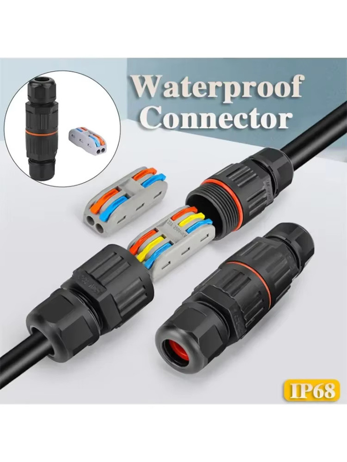 ELECAPITAL IP68 Wasserdichter Steckverbinder Schnellverbinder 2/3-polig in Schwarz für LED-Lichtverdrahtung im Outdoor-Bereich - Bild 6