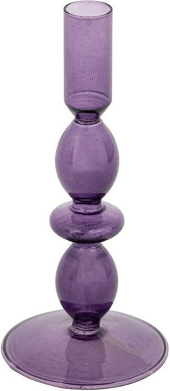 Atmosphera Kerzenhalter aus Glas in Lila für Stumpenkerzen, modern und geometrisch, Höhe: 19,5 cm - Bild 1