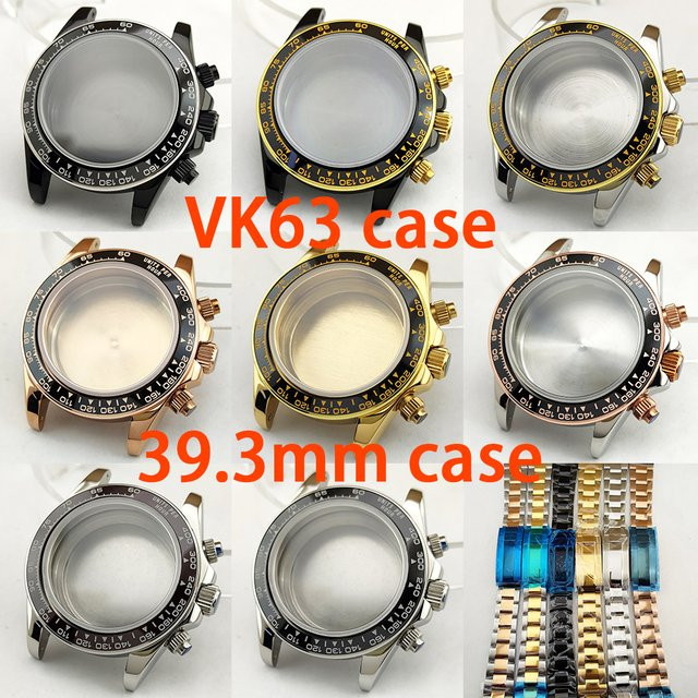 OUMASHI Uhrengehäuse Edelstahl, 39,3 mm, Keramik-Metalllünette, Saphirglas - Bild 1