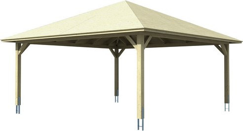 SKANHOLZ Carport Taunus, farbbehandelt grau, B/T: 634 x 634 cm, Firsthöhe: 380 cm - Bild 1