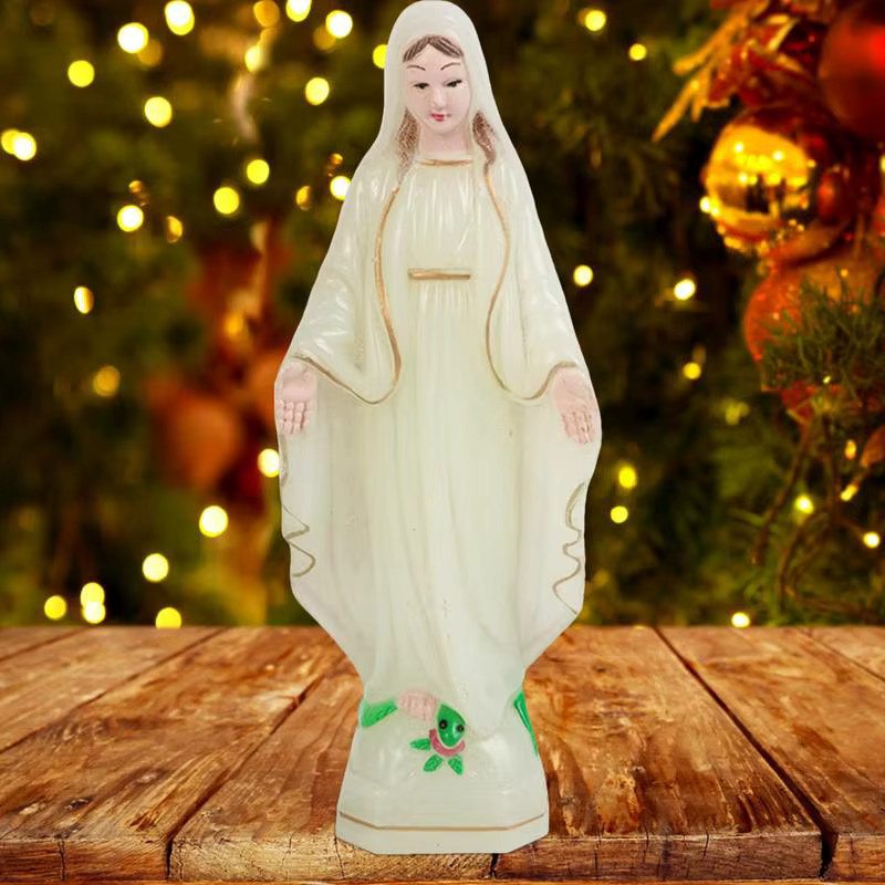Handgefertigte katholische Jungfrau Maria Statue aus Kunststoff für deine Weihnachtsdekoration - Bild 6