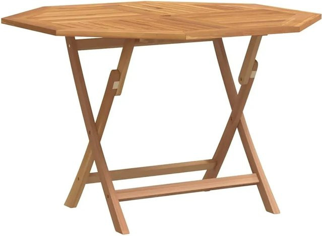 vidaXL Gartentisch aus Teak Massivholz klappbar braun B/T/H: 110 x 110 x 75 cm - Bild 1
