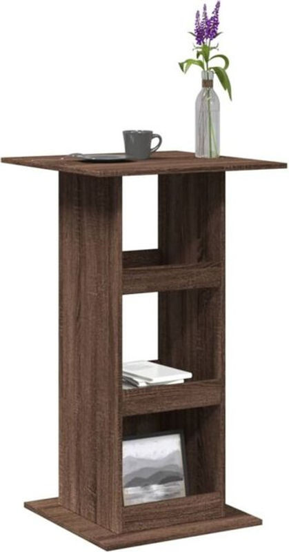 Vidaxl Bartisch mit Ablagen in Braun Eiche, Modern, B/T/H: 60 x 60 x 102 cm - Bild 1