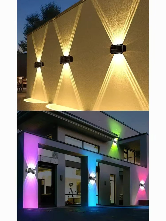 TLEDMP Solar-Wandfluter RGB Außenleuchte Schwarz für Garten und Außenbereich - Bild 5