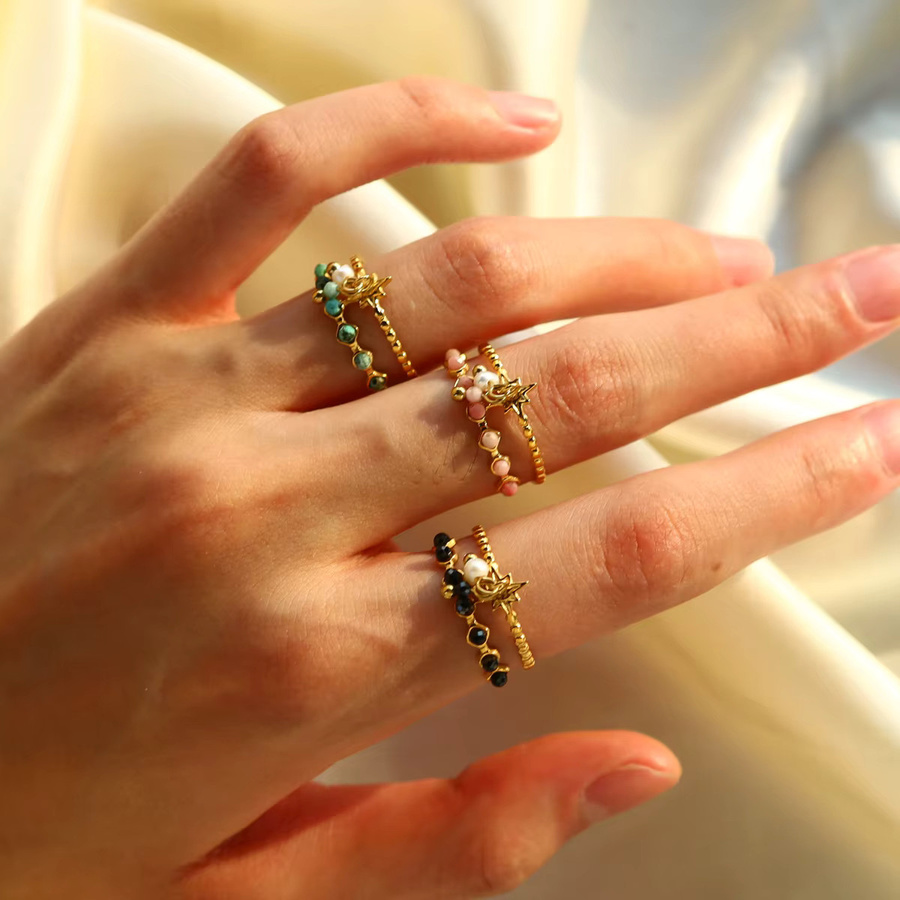 WILD & FREE Ringe Edelstahl, Kristall, Gold, Damen - Bild 2