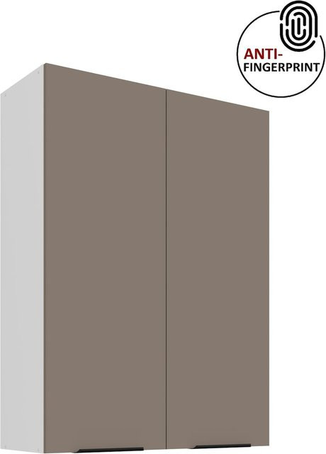 ARIA Hängeschrank Sandgrau mit Anti Fingerprint Oberfläche und Einlegeböden, H x B x T: 80 x 90 x 30 cm - Bild 1