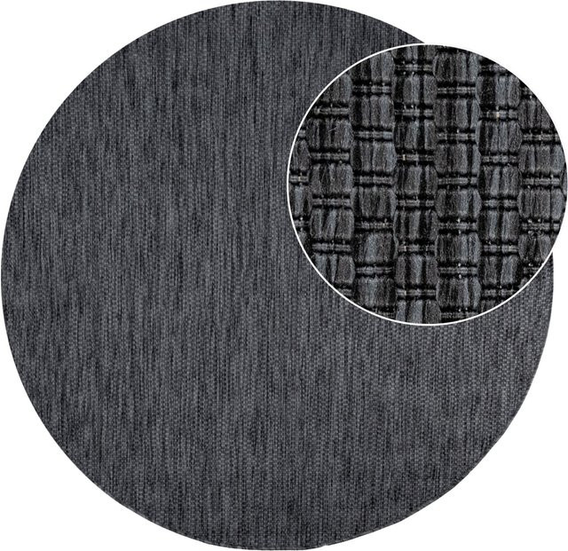 In- & Outdoor-Teppich Venezia Anthrazit rund Durchmesser: 200 cm - Bild 1