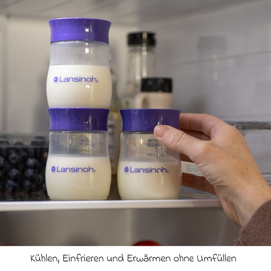 Lansinoh 4er-Pack Weithals-Muttermilchflaschen aus Polypropylen, 160 ml, transparent und BPA-frei - Bild 5