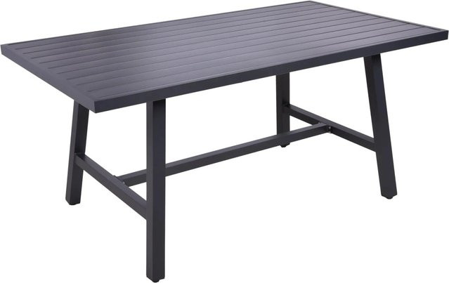 DELUKE Gartentisch JORIS aus Kunststoff und Aluminium in Schwarz, wetterfester Outdoor-Terrassentisch, B/T/H: 160 x 89,5 x 75 cm - Bild 1