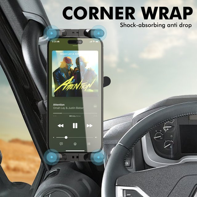 360 Grad drehbarer Universal Lenker-Halter für Tablet und Handy in Schwarz, stoßfeste Halterung passend für Geräte von 4 bis 10,5 Zoll für LKW, Laufband und Heimtrainer - Bild 1