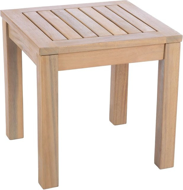 Gilde Beistelltisch Bali in Beige und Braun, quadratisch, B/T/H: 40 x 40 x 20 cm - Bild 1