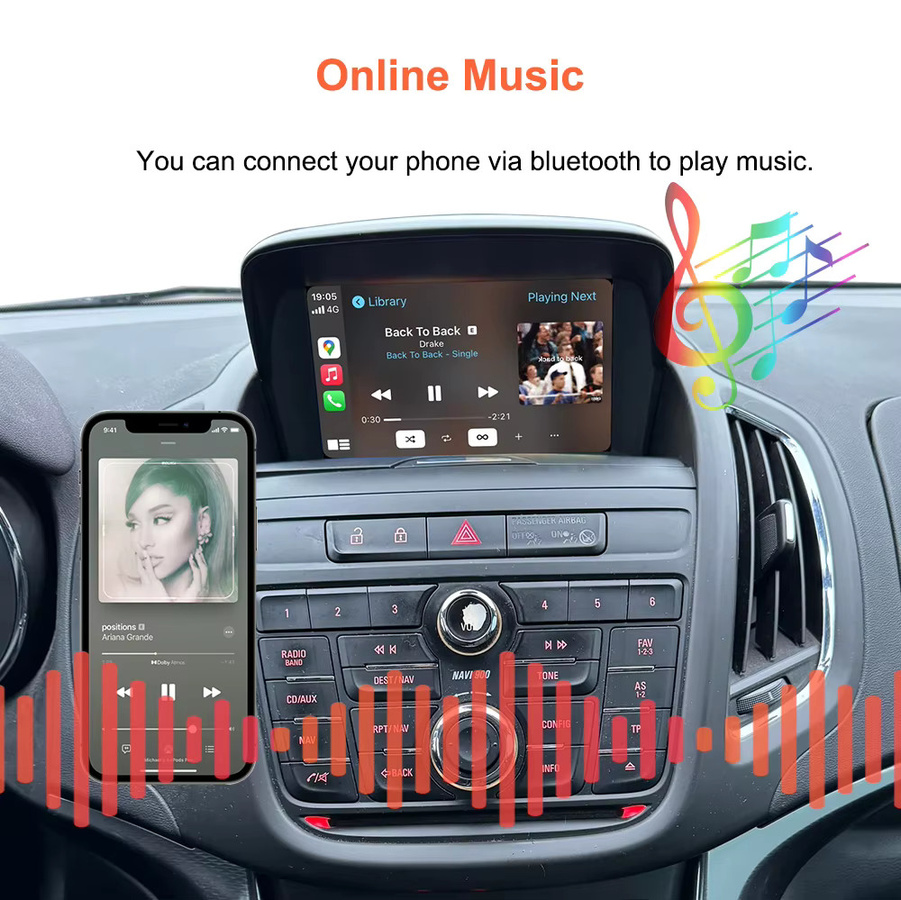 Bonroad Kabelloser CarPlay und Android Auto Adapter für Opel CD500 CD600 NAVI600 NAVI650 NAVI0110 NAVI950 DVD800, Schwarz - Bild 4