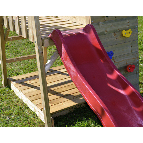 Wendi Toys Kinderspielturm Salamander aus Holz mit Rutsche, Kletterwand und 2 Schaukeln in Natur/Braun, B/H/T: 340 x 270 x 290 cm - Bild 2