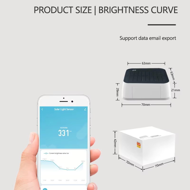 Tuya Zigbee Solar Lichtsensor IP65 wasserdicht mit Echtzeit-Helligkeitserkennung in Weiß - Bild 2