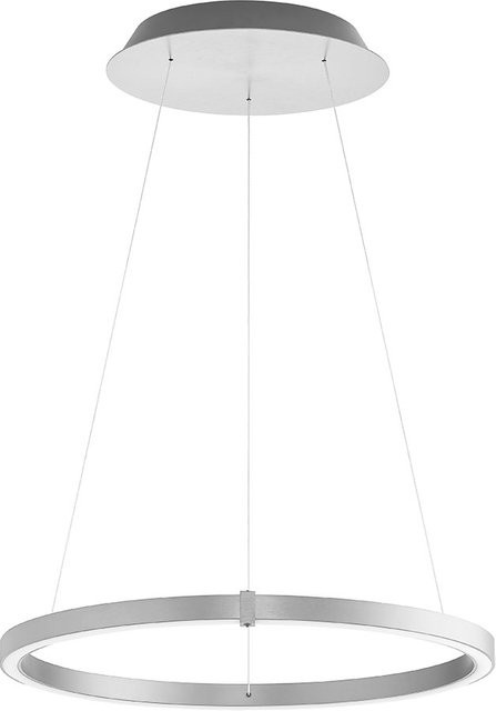Bankamp Line Ring 2363 LED-Pendelleuchte aus Aluminium in Silber, dimmbar mit dim2warm (2200K - 2700K), Höhe: 90 cm, Durchmesser: 70 cm - Bild 1