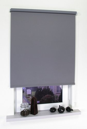 LIEDECO Seitenzug-Rollo Blackout aus Polyester, dunkelgrau, B: 142 cm, H: 180 cm - Bild 1