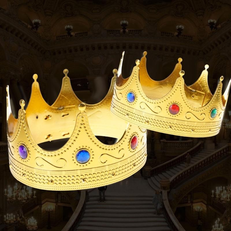 Deamos Goldene Königskrone, Prinzenkostüm-Accessoires, Zubehör - Bild 3