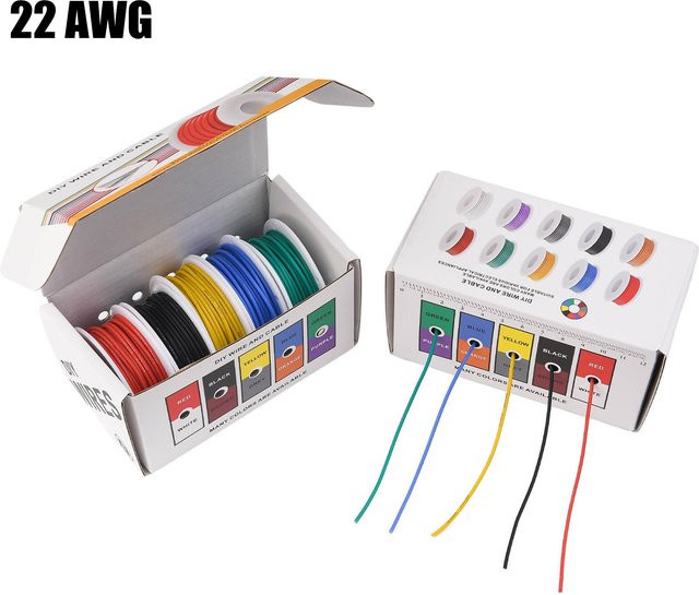 Flexibler Silikon-Draht 22 AWG aus verzinnter Kupferleitung in 5 Farben, Länge: 5 m oder 10 m - Bild 1