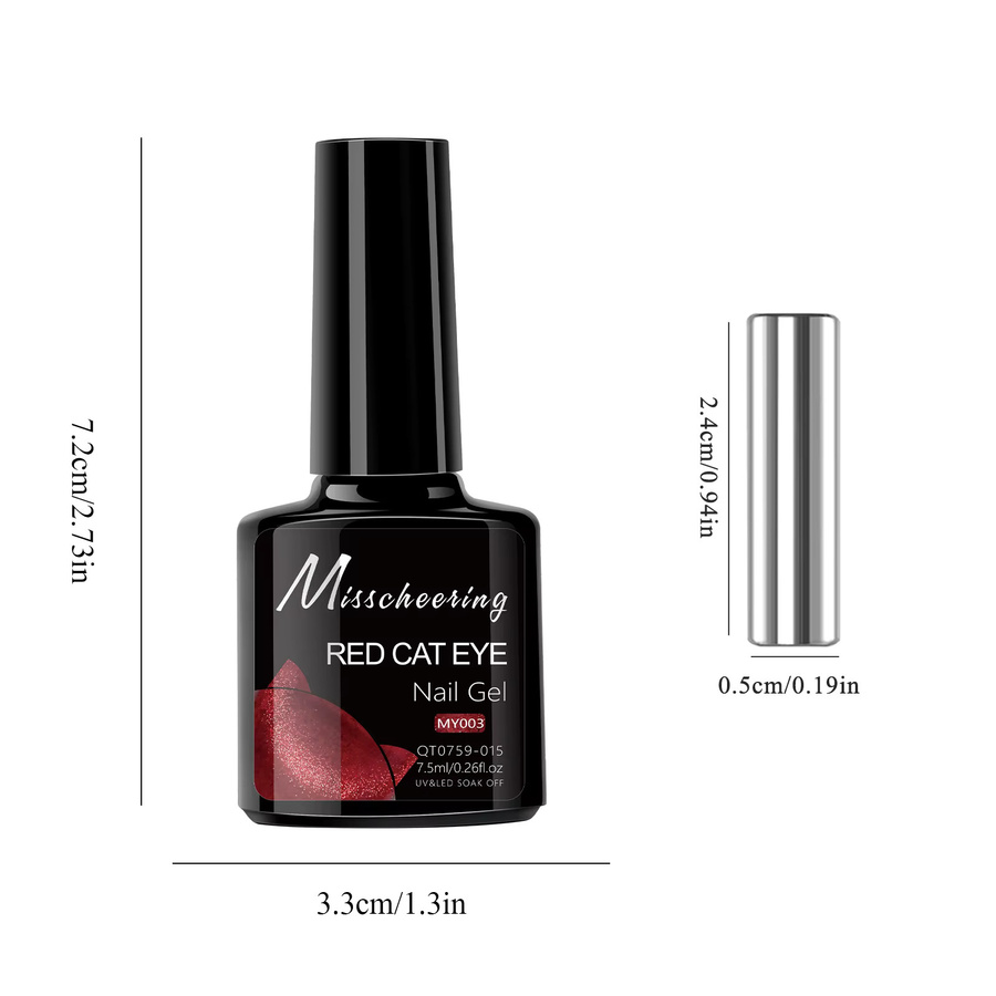 Misscheering Cat-Eye-Gel-Nagellack, rot, 7,5 ml - Bild 6