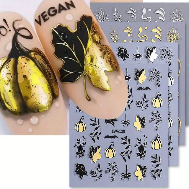 SWEET TREND Nagelaufkleber Metallic Gold Silber, 4 Stück - Bild 1