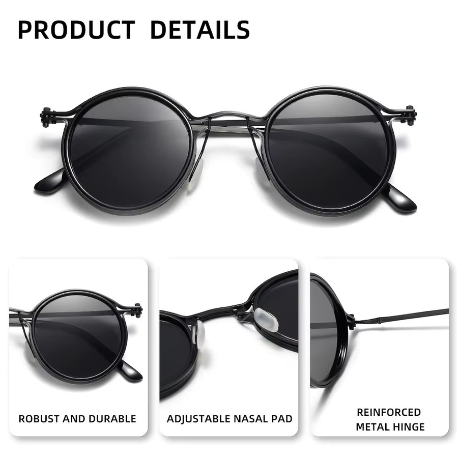 HOPEWOOD Sonnenbrille, rund, Vollrand, Metall, Unisex - Bild 3