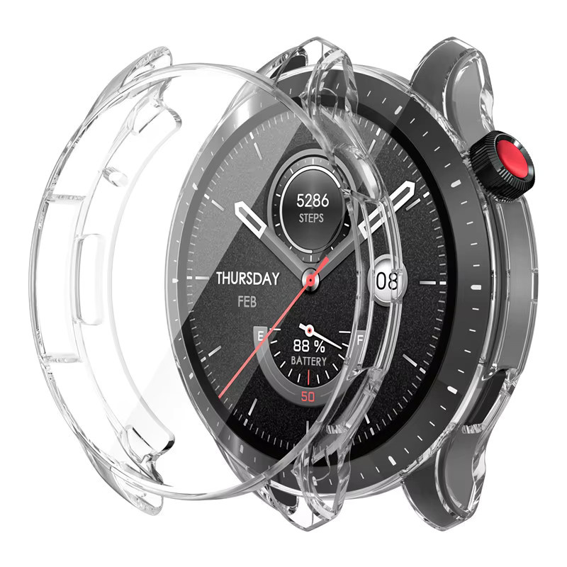 Huami Silikonhülle für Amazfit GTR 4 Smartwatch mit Displayschutzfolie, transparent - Bild 5