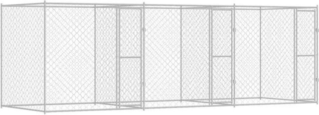 vidaXL Hundekäfig aus verzinktem Stahl in Silber, B/T/H: 600 x 200 x 200 cm - Bild 1